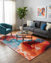 Urban Terrace Collection Area Rug -  Patio Rectangle Gray and Pink  lifestyle 14