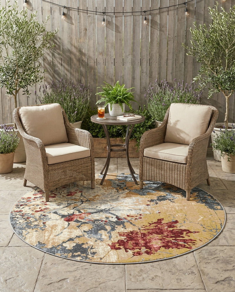 Urban Terrace Collection Area Rug -  Alcove Round Multi  lifestyle 73