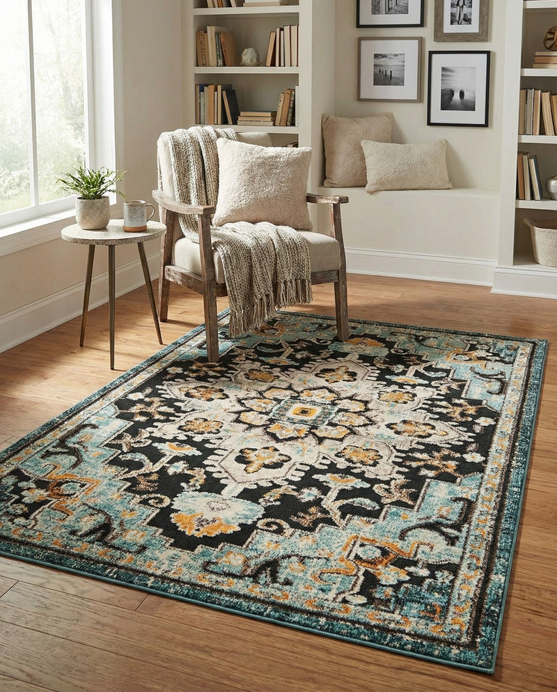 Outdoor Marrakesh Collection Area Rug -  Essaouira Rectangle Navy Blue  lifestyle 20