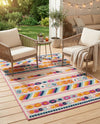 Bahama Breeze Outdoor Collection Area Rug -  Bimini Rectangle Pink  lifestyle 37