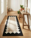 Caspian Wool Collection Area Rug - Baku Runner Gray and Black  lifestyle 45