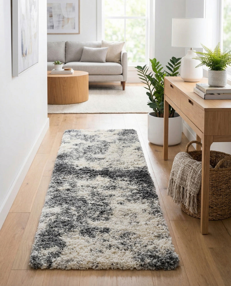 Cozy Haven Shag Collection Area Rug -  Tranquility (Smoke Gray) Runner Smoke Gray  lifestyle 25