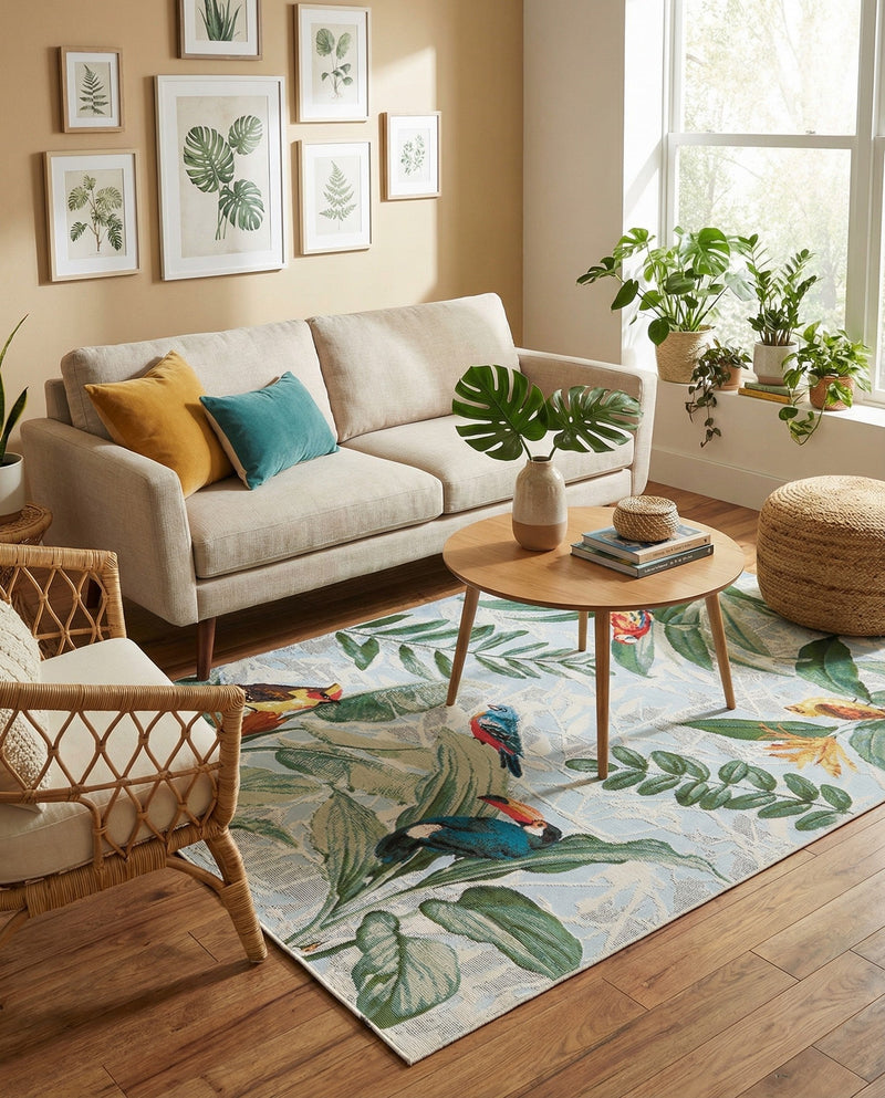 Seaside Blooms Collection Area Rug -  Tropic Rectangle Multi  lifestyle 5