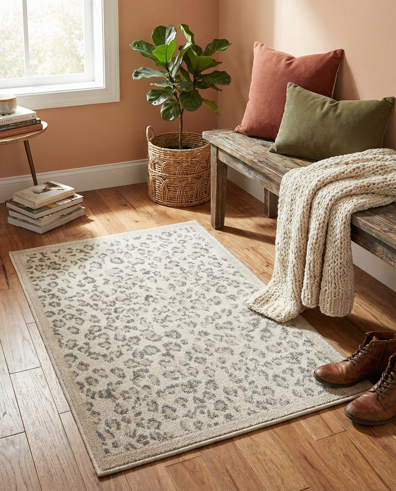 Savannah Sojourn Collection Area Rug - Serengeti Rectangle Ivory  lifestyle 48