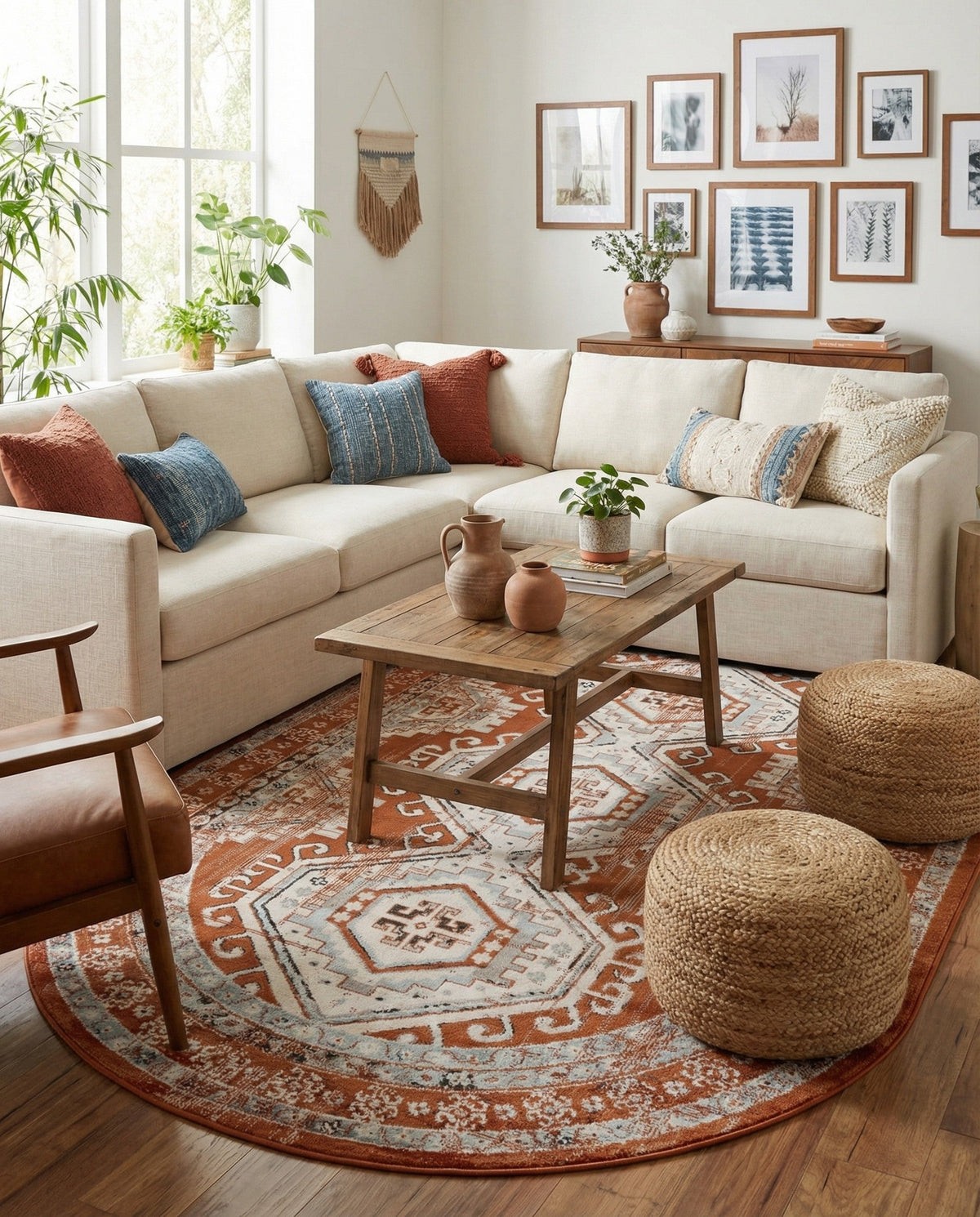 Savannah Elegance Collection Area Rug -  Tybee (Terracotta) Oval Terracotta  lifestyle 117