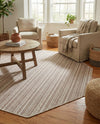 Seaside Stripes Collection Area Rug -  Boardwalk (Red) Octagon Red  lifestyle 36