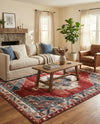 Patio Heritage Collection Area Rug -  Alcove Rectangle Red and Navy Blue  lifestyle 16
