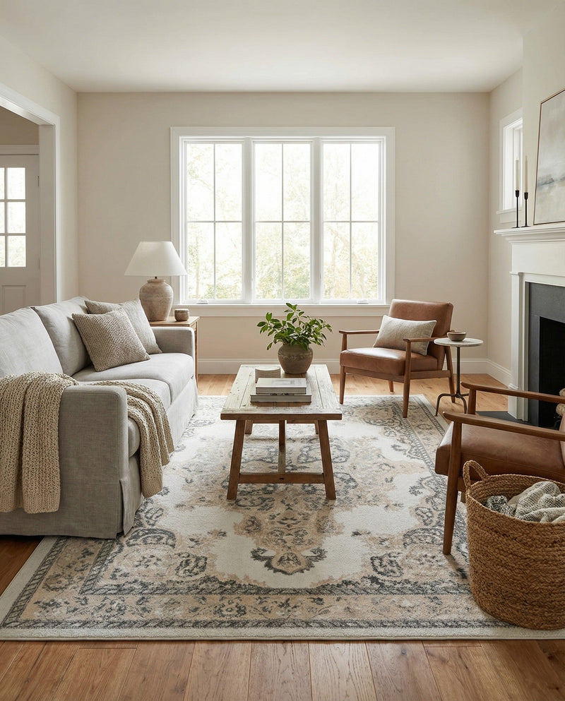 Beverly Grove Collection Area Rug -  Fairfax (Ivory) Rectangle Ivory  lifestyle 25