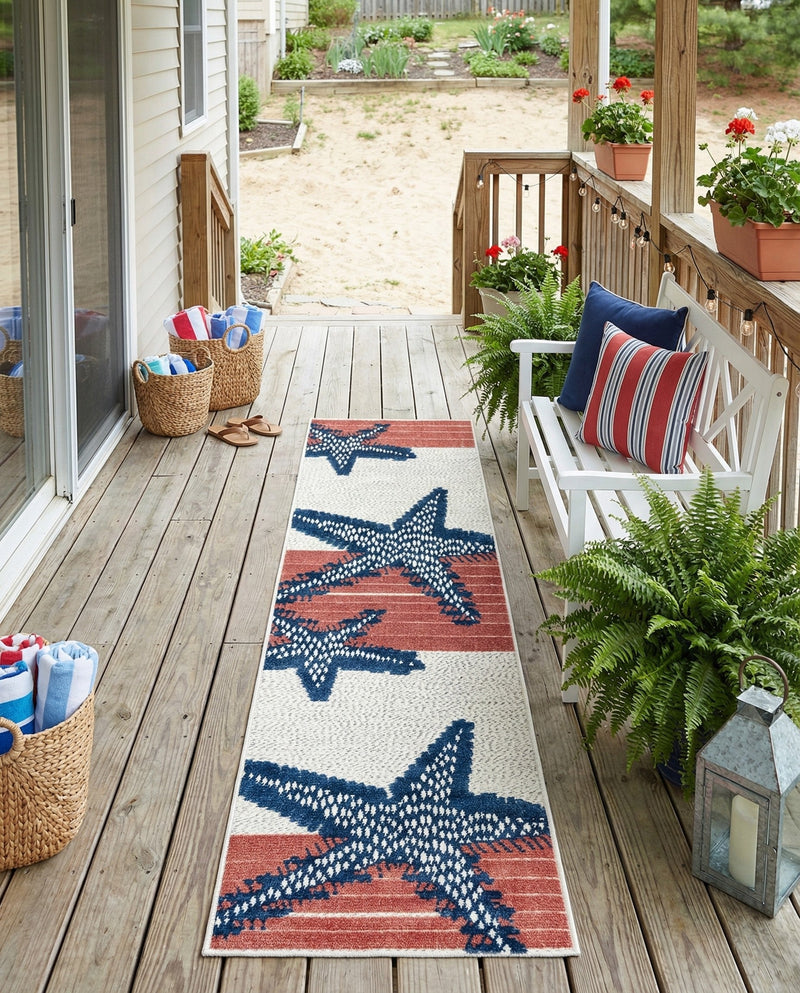 Caribbean Terrace Collection Area Rug -  Curacao Runner Ivory  lifestyle 41