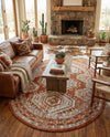 Savannah Elegance Collection Area Rug -  Tybee (Terracotta) Oval Terracotta  lifestyle 51