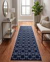 Hollywood Luxe Collection Area Rug -  Beverly (Navy Blue Silver) Runner Navy Blue Silver  lifestyle 61