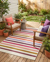 Seaside Stripes Collection Area Rug - Azul Rectangle White  lifestyle 14