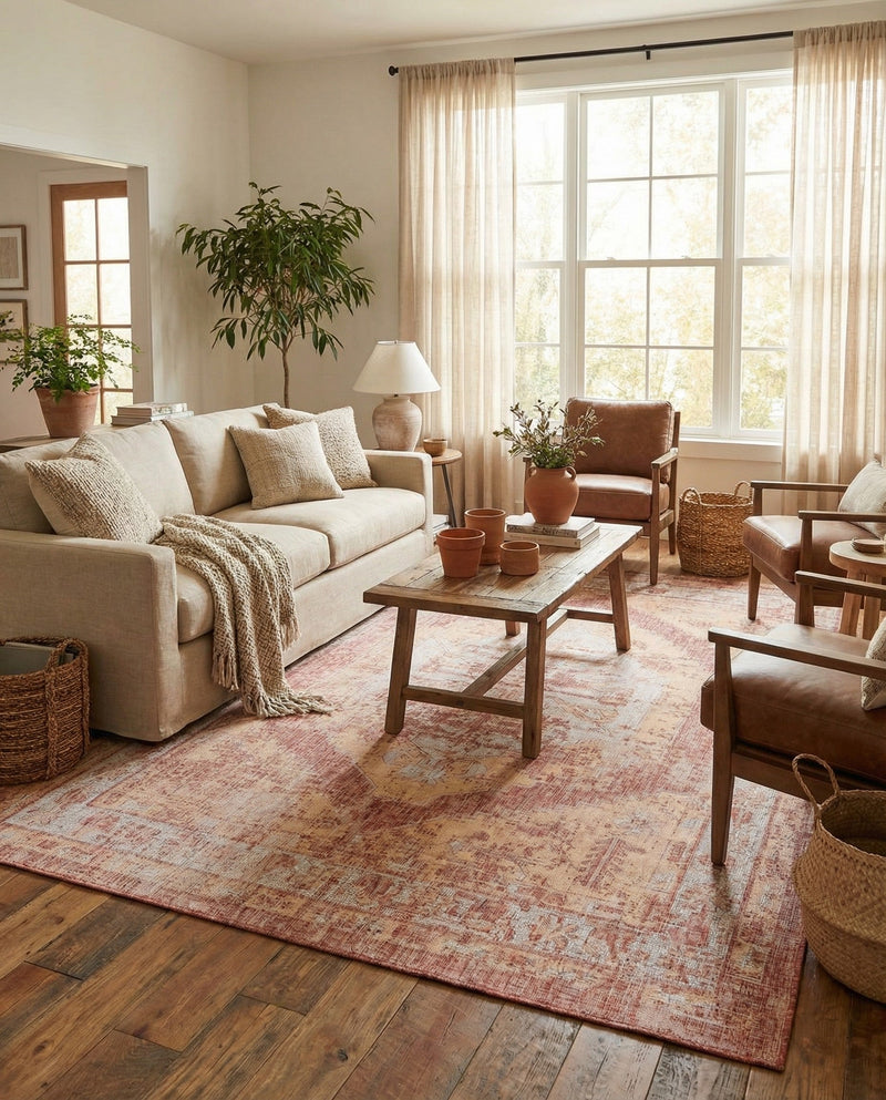 Patio Heritage Collection Area Rug -  Augusta (Rust Red) Rectangle Rust Red  lifestyle 6