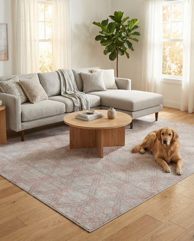 Aegean Elegance Washables Collection Area Rug -  Tinos Rectangle Rose Pink  lifestyle 30