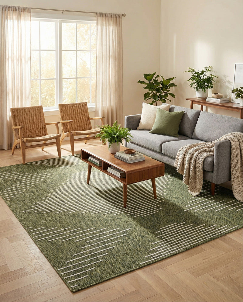 Urban Terrace Collection Area Rug -  Chelsea (Green) Rectangle Green  lifestyle 23
