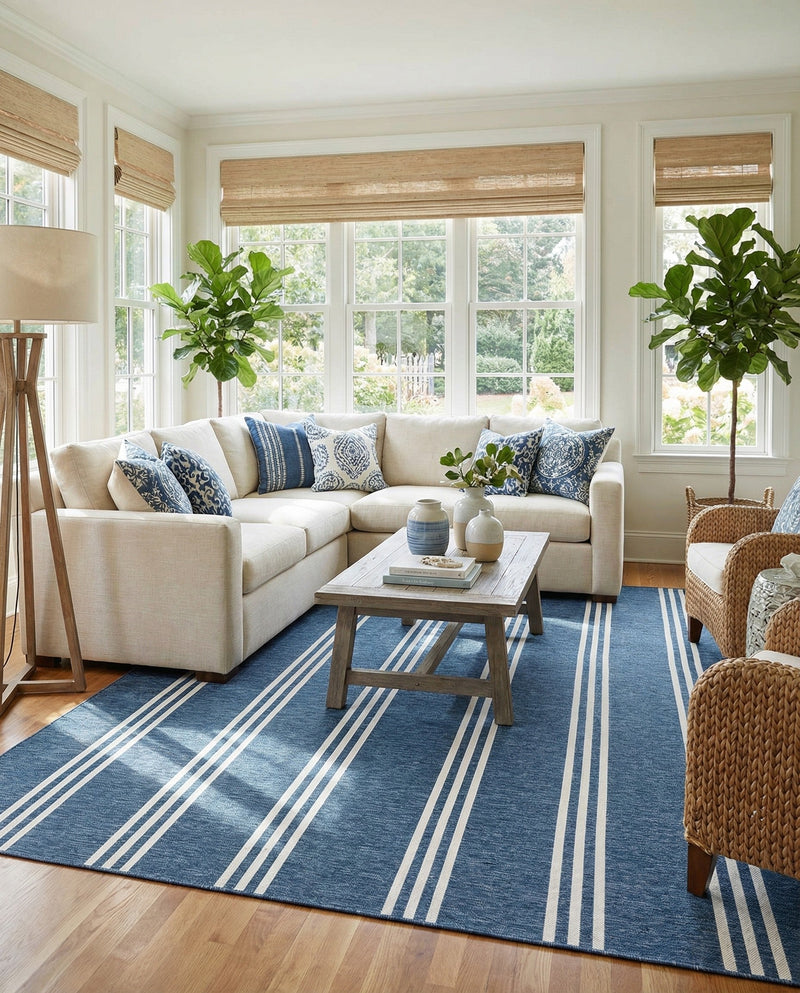 Urban Oasis Rugs Collection Area Rug -  District (Blue) Square Blue  lifestyle 69