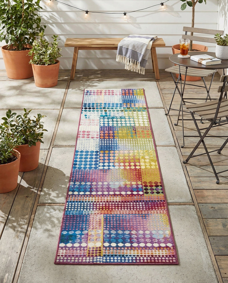 Urban Terrace Collection Area Rug -  Atrium Runner Multi  lifestyle 46