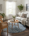 Urban Oasis Rugs Collection Area Rug -  Boulevard (Blue) Round Blue  lifestyle 44