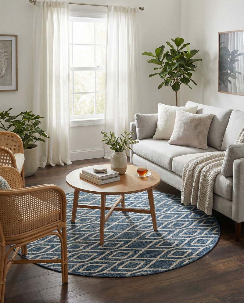 Urban Oasis Rugs Collection Area Rug -  Boulevard (Blue) Round Blue  lifestyle 44