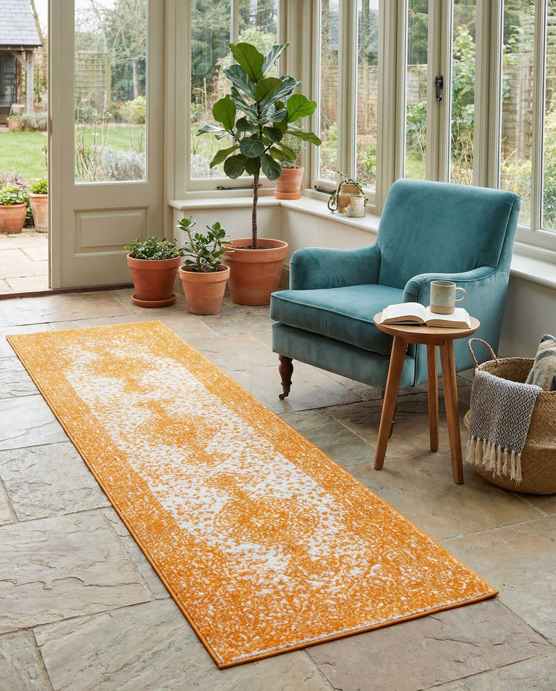 Dover Terrace Collection Area Rug - Marina (Orange) Runner Orange  lifestyle 63