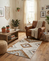 Desert Modern Eco Rug Series Collection Area Rug -  Zion Rectangle Ivory  lifestyle 10