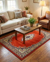 Tabriz Tapestry Collection Area Rug - Azerbaijan (Terracotta) Rectangle Terracotta  lifestyle 23