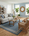 Terrace Fringe Collection Area Rug - Veranda (Blue) Rectangle Blue  lifestyle 29