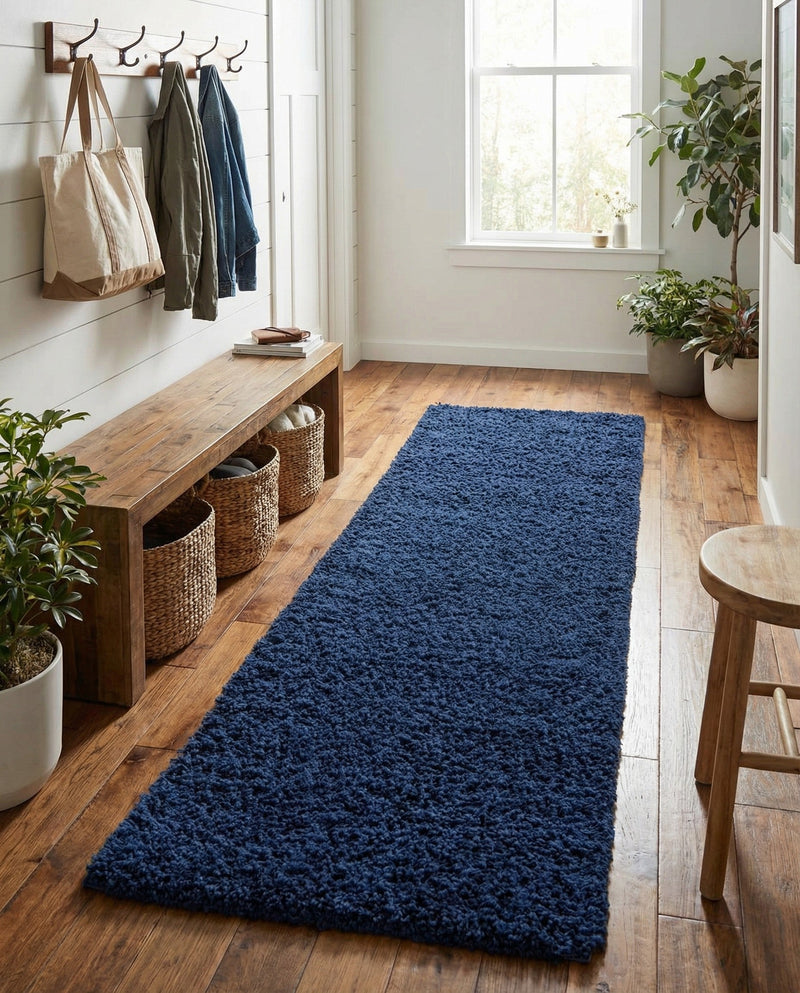 Plush Oasis Collection Area Rug - Serenity (Sapphire Blue) Runner Sapphire Blue  lifestyle 42