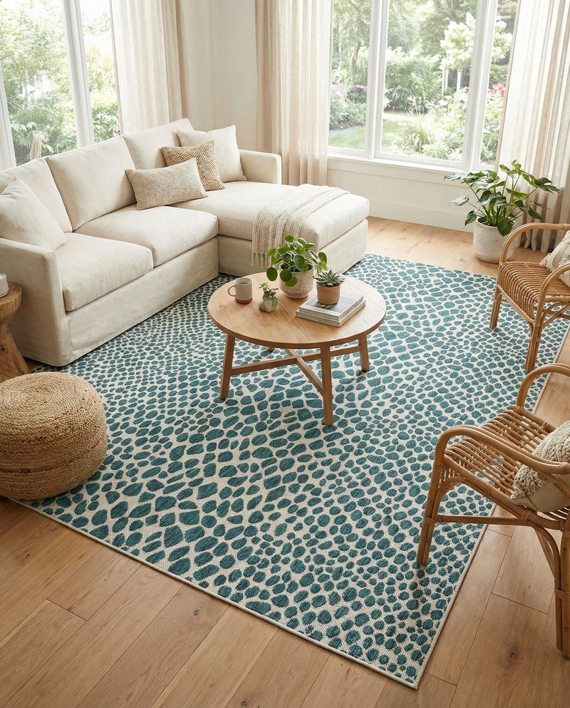 Urban Oasis Rugs Collection Area Rug -  Terrace (Teal) Rectangle Teal  lifestyle 13