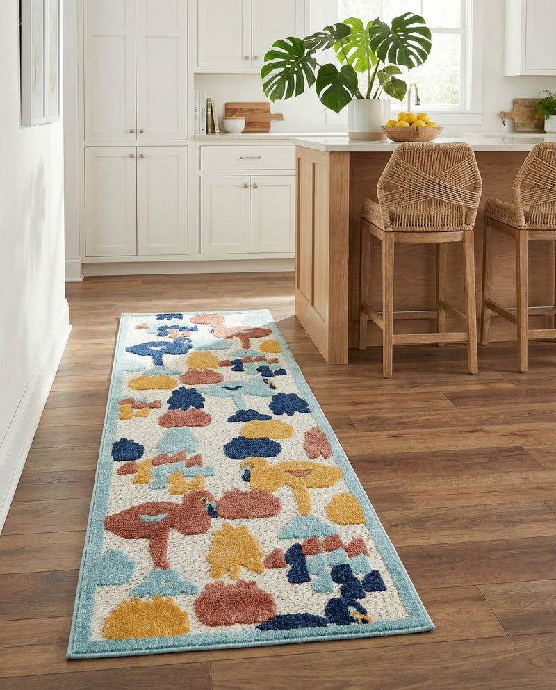 Caribbean Terrace Collection Area Rug -  StLucia Runner White  lifestyle 54