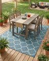Savannah Pergola Collection Area Rug - Arbor (Teal) Rectangle Teal  lifestyle 9