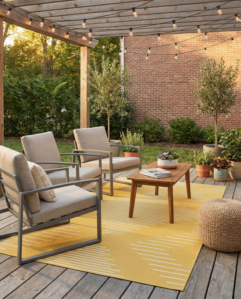 Urban Terrace Collection Area Rug -  Chelsea (Yellow) Rectangle Yellow  lifestyle 20