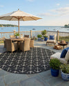 Seaside Haven Rugs Collection Area Rug - Sapphire (Charcoal) Round Charcoal  lifestyle 33