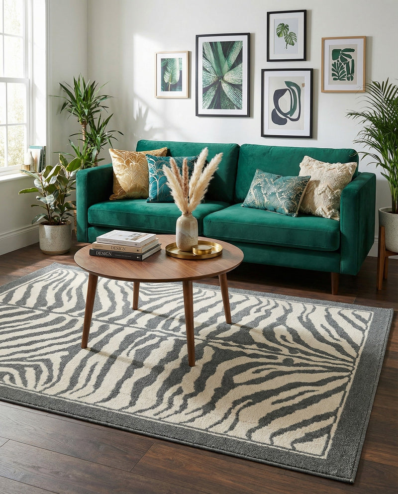 Savannah Sojourn Collection Area Rug -  Kalahari Rectangle Gray and Ivory  lifestyle 33