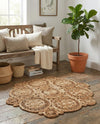 Woven Seaside Jute Collection Area Rug - Whittaker Round Natural  lifestyle 61