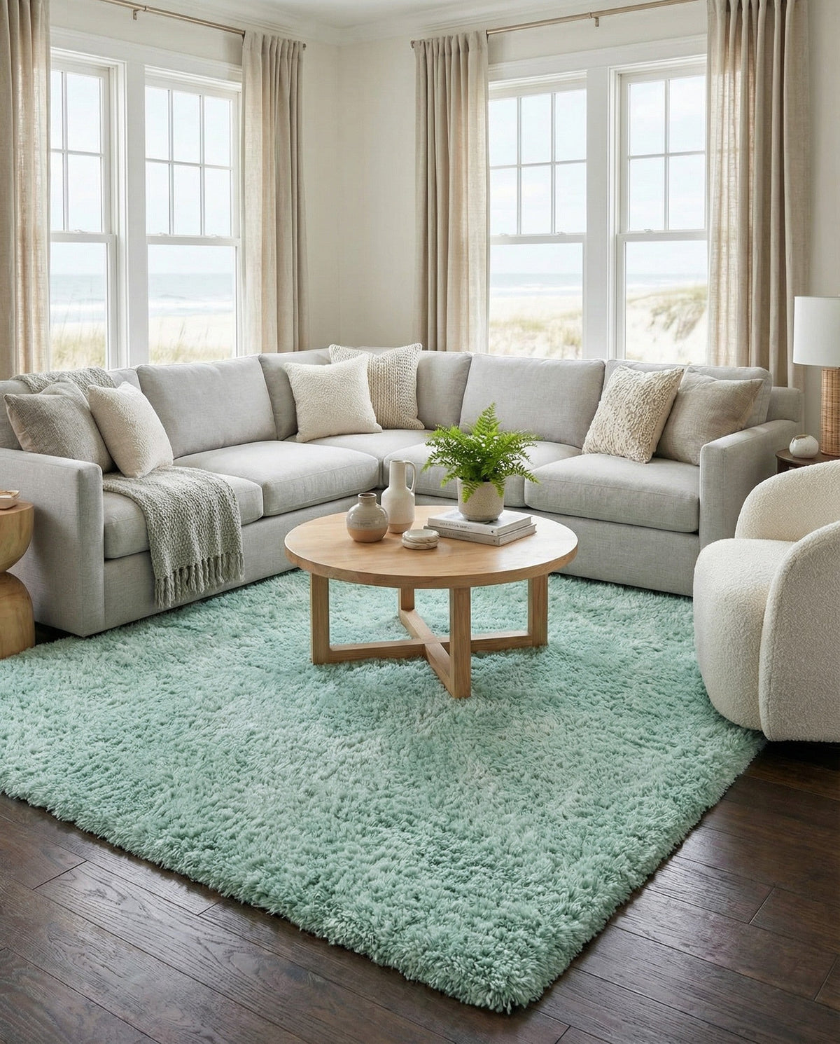 Eternal Plush Oasis Collection Area Rug -  Tranquility (Cyan) Rectangle Cyan  lifestyle 7