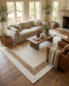Osian Looms Collection Area Rug - Durham Rectangle White and Natural  lifestyle 31