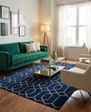 Hollywood Luxe Collection Area Rug - Sunset (Navy Blue Silver) Rectangle Navy Blue Silver  lifestyle 6