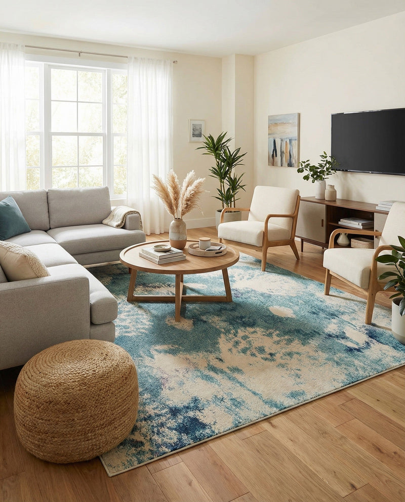 Sorrento Shores Collection Area Rug -  Vico Rectangle Light Blue  lifestyle 36
