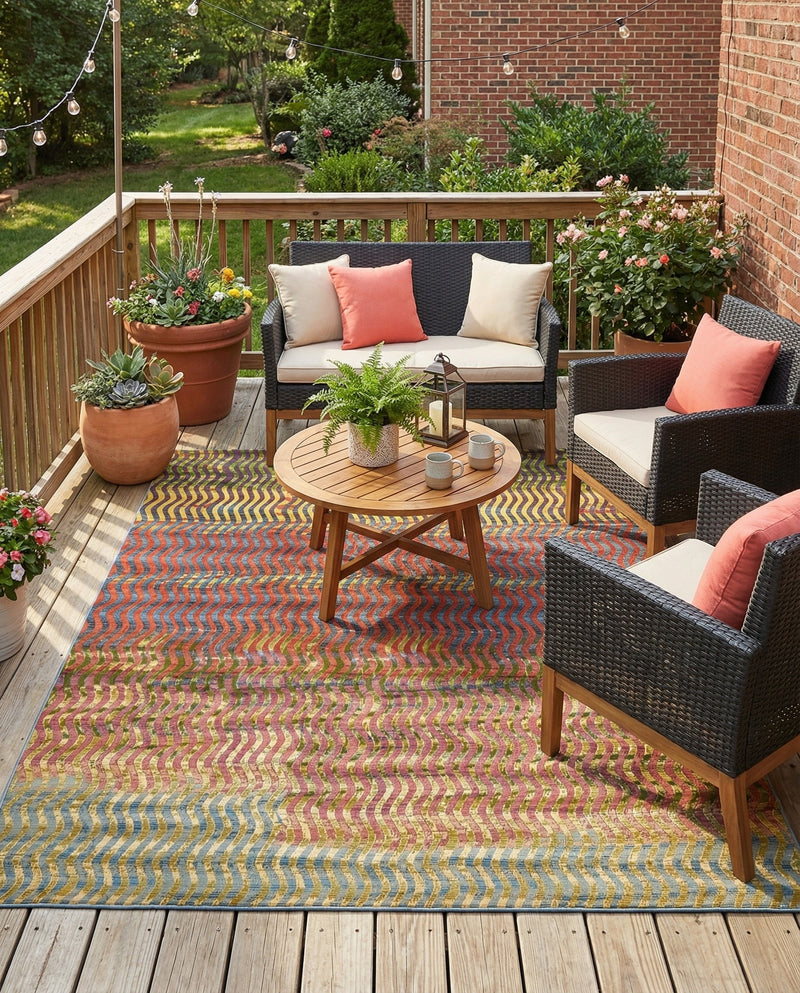 Urban Terrace Collection Area Rug -  Walkway Rectangle Multi  lifestyle 4
