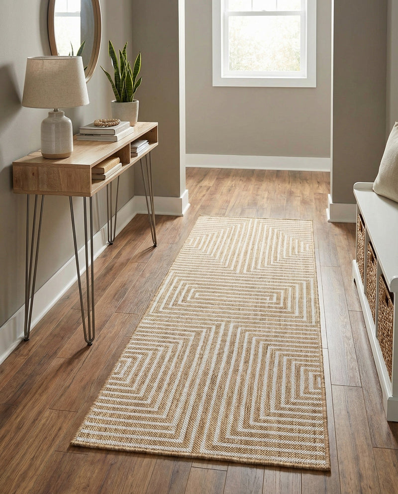 Urban Terrace Collection Area Rug -  Astoria (Taupe) Runner Taupe  lifestyle 36