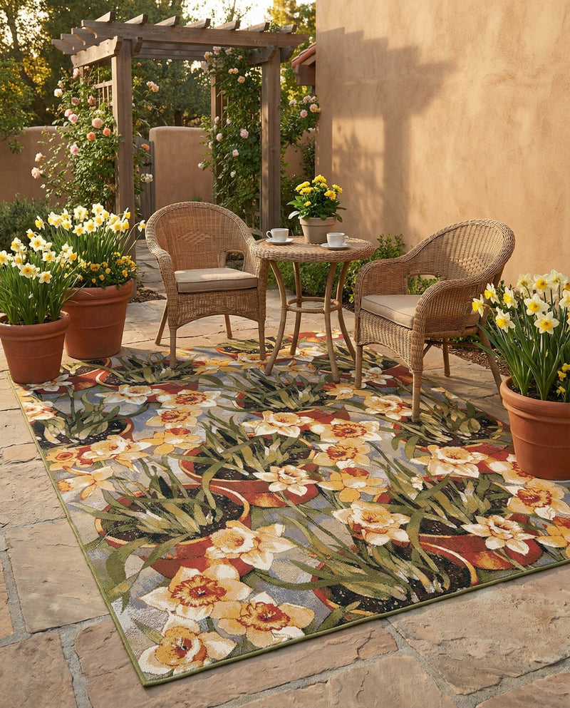 Seaside Blooms Collection Area Rug - Eden Rectangle Multi  lifestyle 26