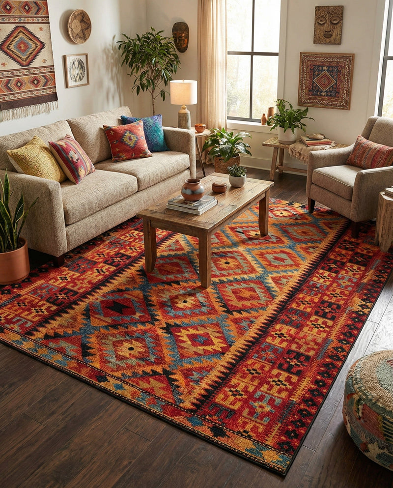 Safari Escape Rugs Collection Area Rug -  Kalahari Rectangle Multi  lifestyle 41