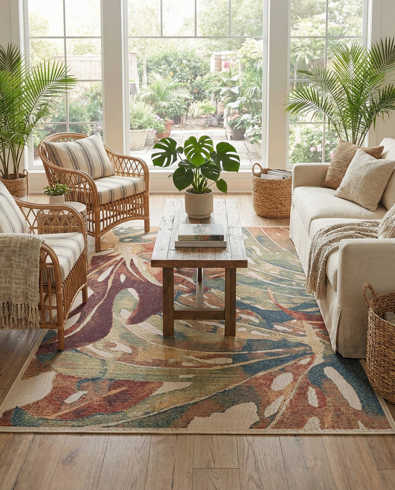 Coastal Terrace Collection Area Rug -  Wavecrest Rectangle Multi  lifestyle 43