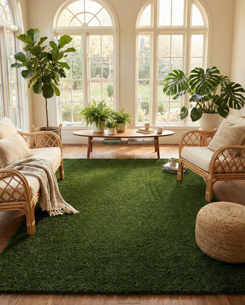 Meadow Retreat Collection Area Rug - Glen Rectangle Green  lifestyle 55