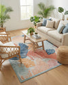 Seaside Blooms Collection Area Rug -  Tranquil Rectangle Multi  lifestyle 41