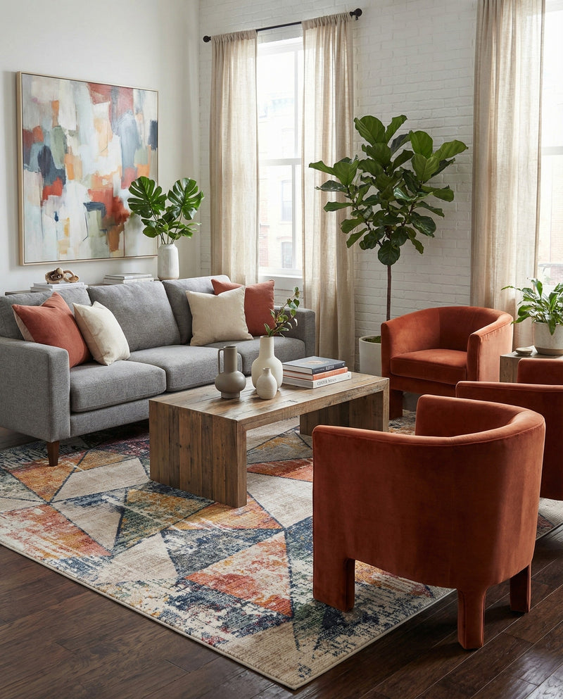 Jewel Oasis Collection Area Rug -  Topaz Rectangle Multi  lifestyle 17