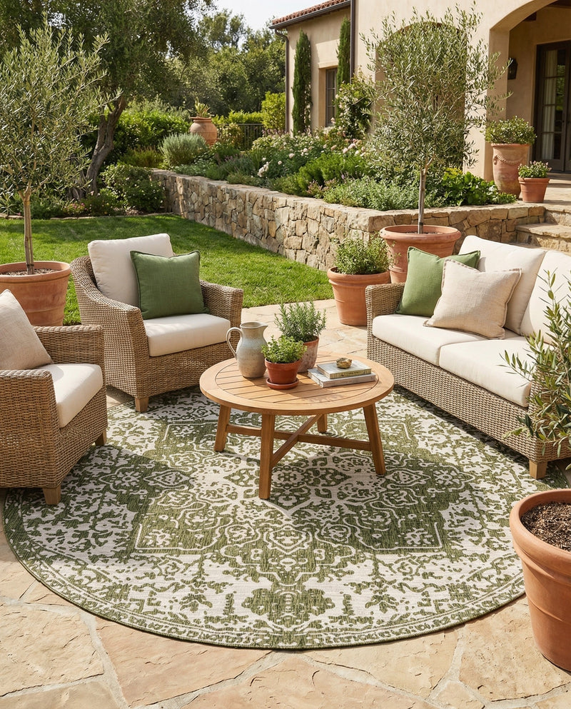 Urban Oasis Rugs Collection Area Rug -  Penthouse (Green) Round Green  lifestyle 31