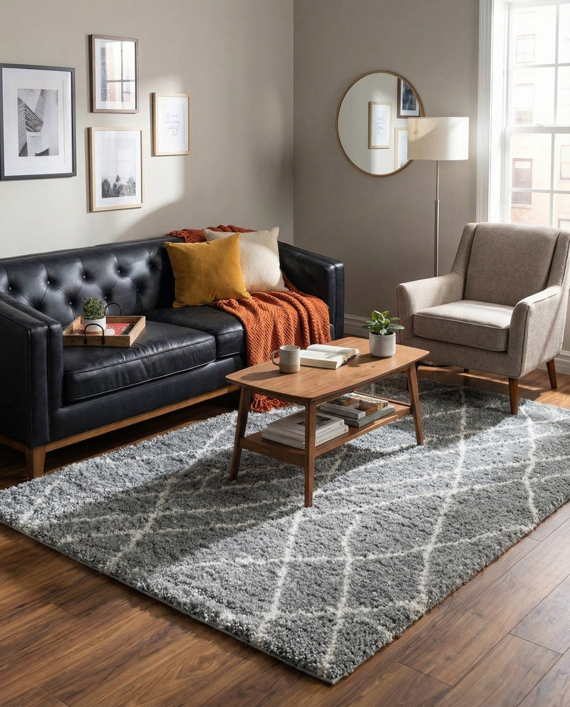 Cozy Haven Shag Collection Area Rug - Serenity (Cloud Gray) Rectangle Cloud Gray  lifestyle 10