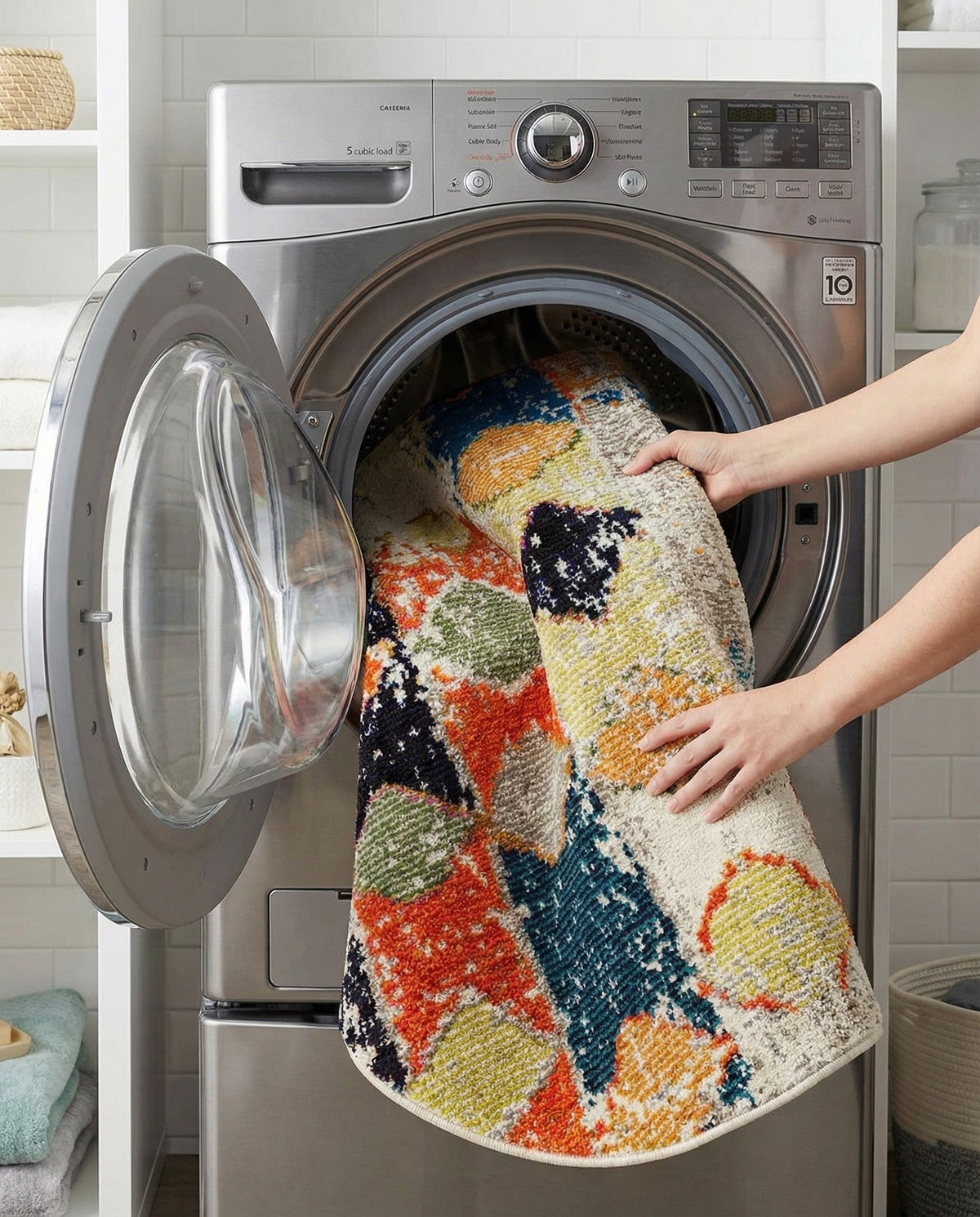 Colorburst Oasis Collection Area Rug -  Marina Round Ivory  lifestyle 81